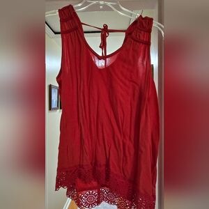 Elegant Red Sleeveless Top